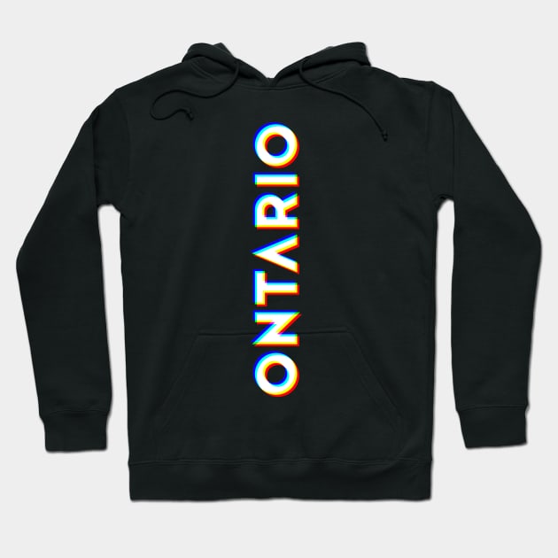 Ontario California CMYK Glitch Type Hoodie by Hashtagified